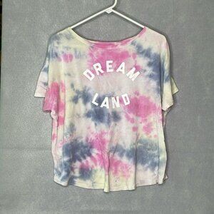 Old Navy Women's Large Dream Land Tie Dye Pastel Oversized Cotton Casual T-Shirt